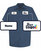 RedKap S/S Wrinkle-Resistant Cotton Custom Work Shirt, color: Navy
