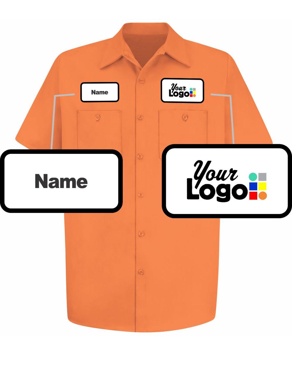 RedKap S/S S/S Wrinkle-Resistant Cotton Custom Work Shirt, color: Orange