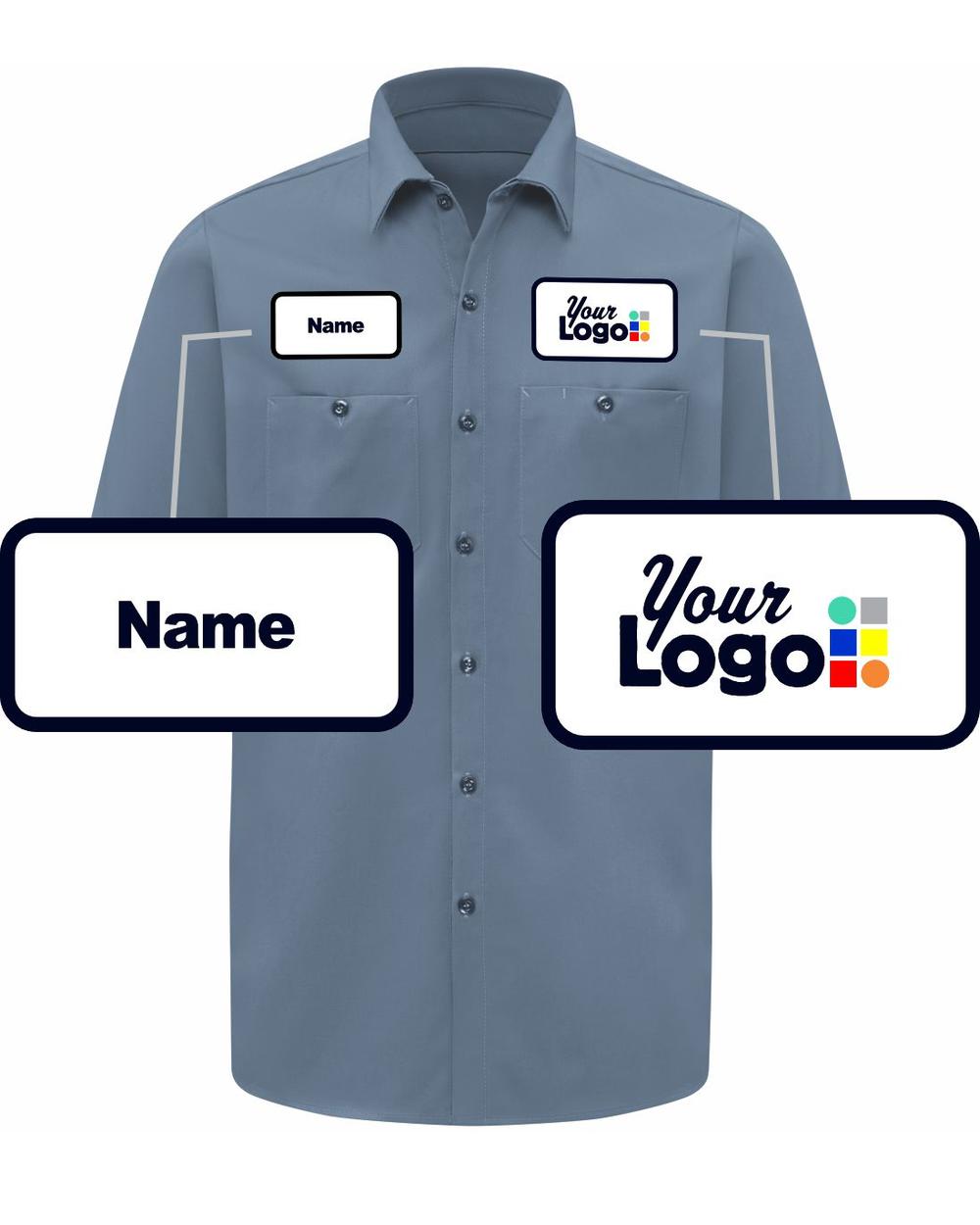 RedKap S/S Wrinkle-Resistant Cotton Custom Work Shirt, color: Postman Blue