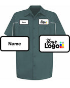 RedKap S/S Wrinkle-Resistant Cotton Custom Work Shirt, color: Spruce Green