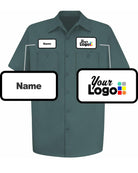 RedKap S/S Wrinkle-Resistant Cotton Custom Work Shirt, color: Spruce Green