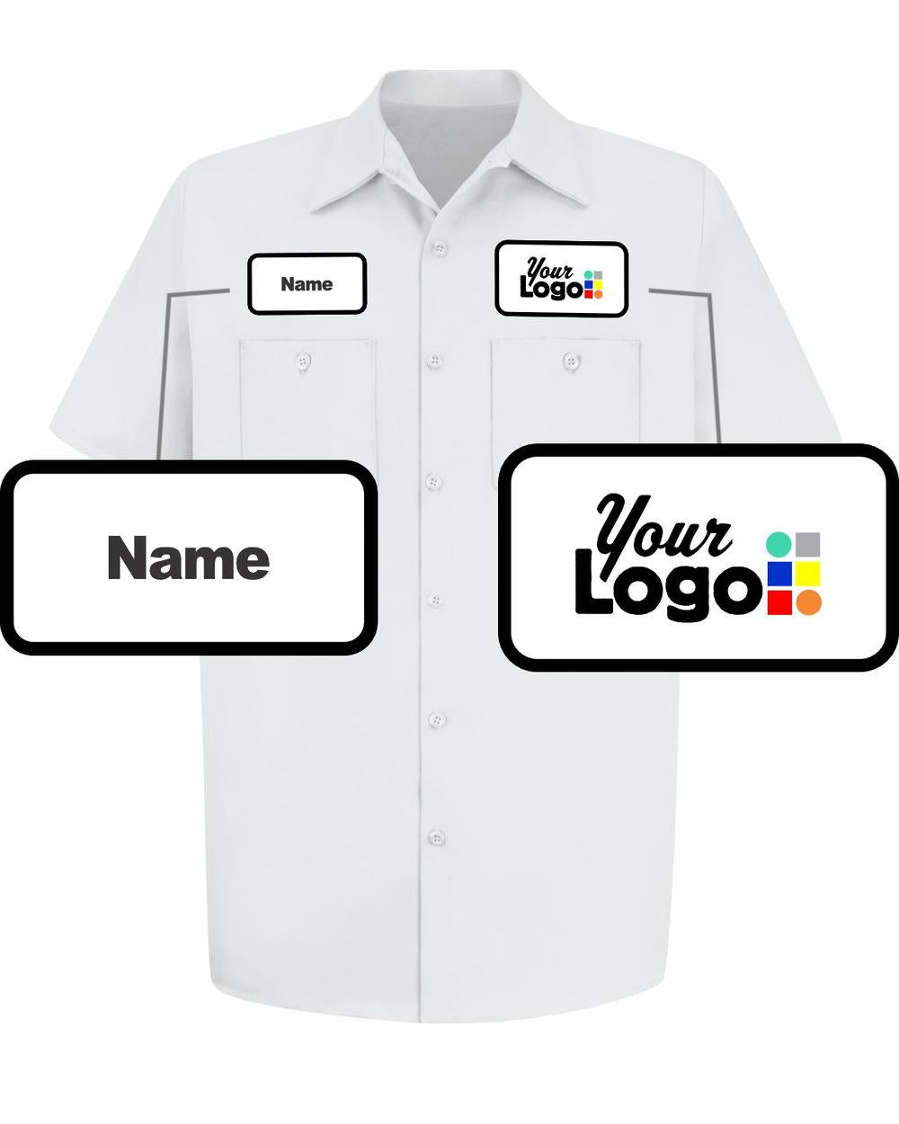 RedKap S/S S/S Wrinkle-Resistant Cotton Custom Work Shirt, color: White