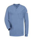 Bulwark L/S Tagless Henley Excel Flame Resistant T-Shirt, color: Light Blue