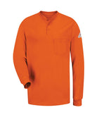 Bulwark L/S Tagless Henley Excel Flame Resistant T-Shirt, color: Orange