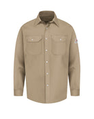 Bulwark L/S Snap Front Uniform Excel Flame Resistant Shirt, color: Tan