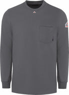 Bulwark L/S Tagless-Excel Flame Resistant T-Shirt, color: Navy