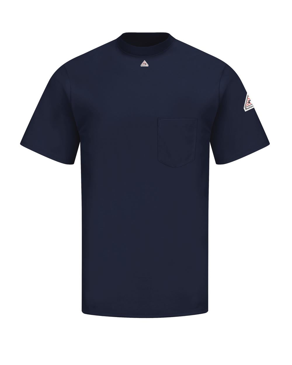 Bulwark S/S Tagless Excel Flame Resistant T-Shirt, color: Navy