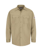 Bulwark L/S Excel Flame Resistant Shirt, color: Khaki