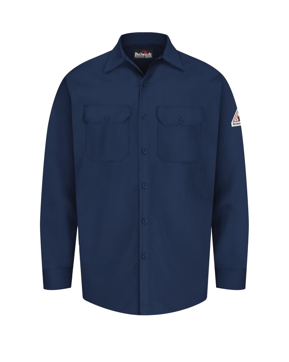 Bulwark L/S Excel Flame Resistant Shirt, color: Navy