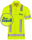 RedKap S/S Hi-Visibility Class-3 Performance Core Custom Golf Shirt, color: Yellow Lime