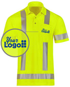 RedKap S/S Hi-Visibility Class-3 Performance Core Custom Golf Shirt, color: Yellow Lime