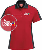 RedKap S/S Tone-Panel Custom Golf Shirt, color: Red/Charcoal