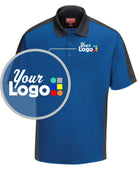 RedKap S/S Tone-Panel Custom Golf Shirt, color: Royal Blue/Charcoal