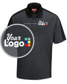 RedKap S/S Tone-Panel Custom Golf Shirt, color: Charcoal/Black