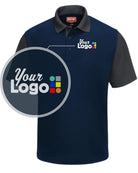 RedKap S/S ColorBlock Custom Golf Shirt, color: Navy/Charcoal