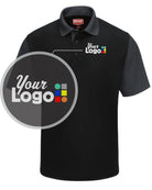 RedKap S/S ColorBlock Custom Golf Shirt, color: Black/Charcoal
