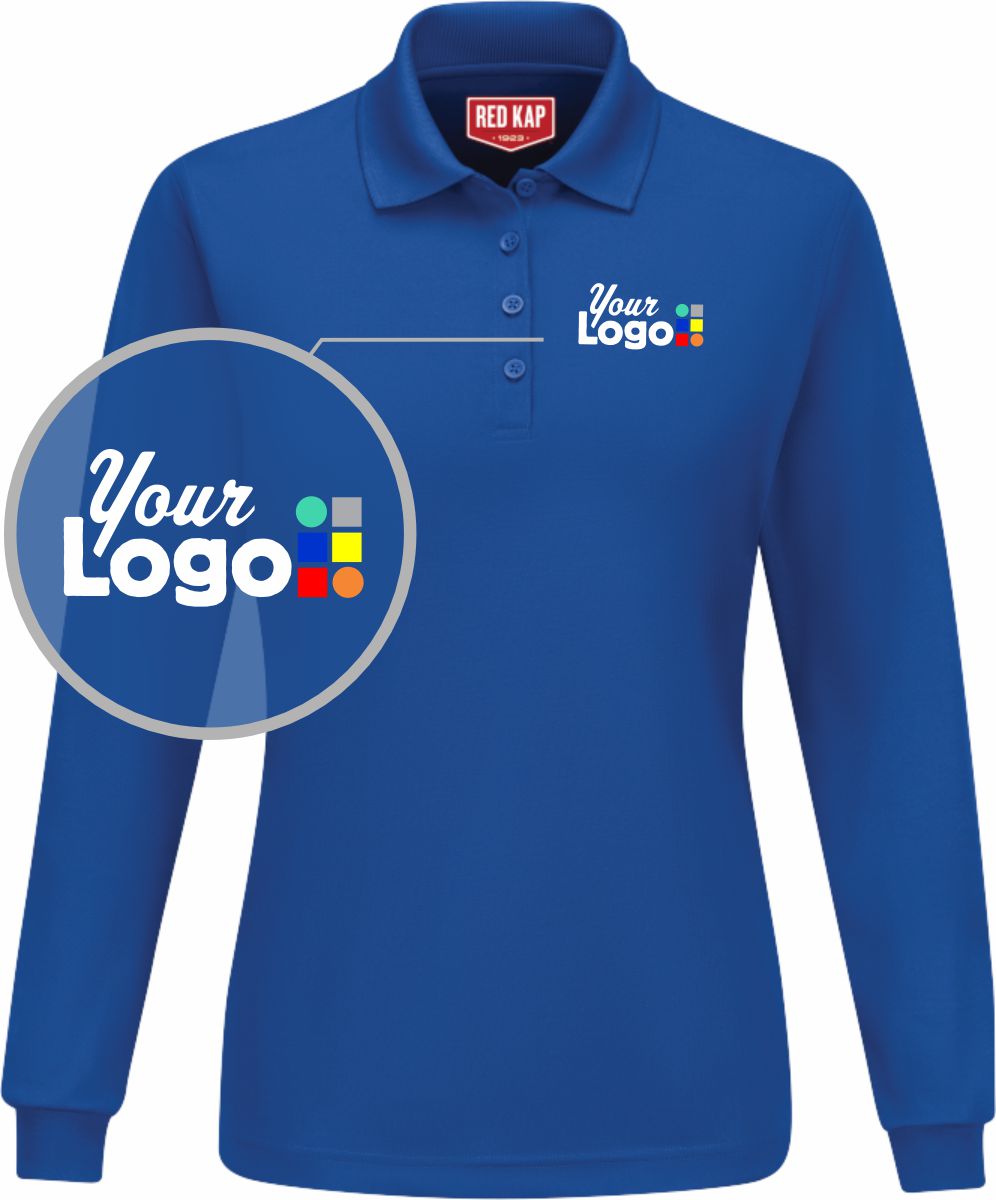 RedKap L/S Performance Knit Custom Golf Shirt, color: Royal Blue