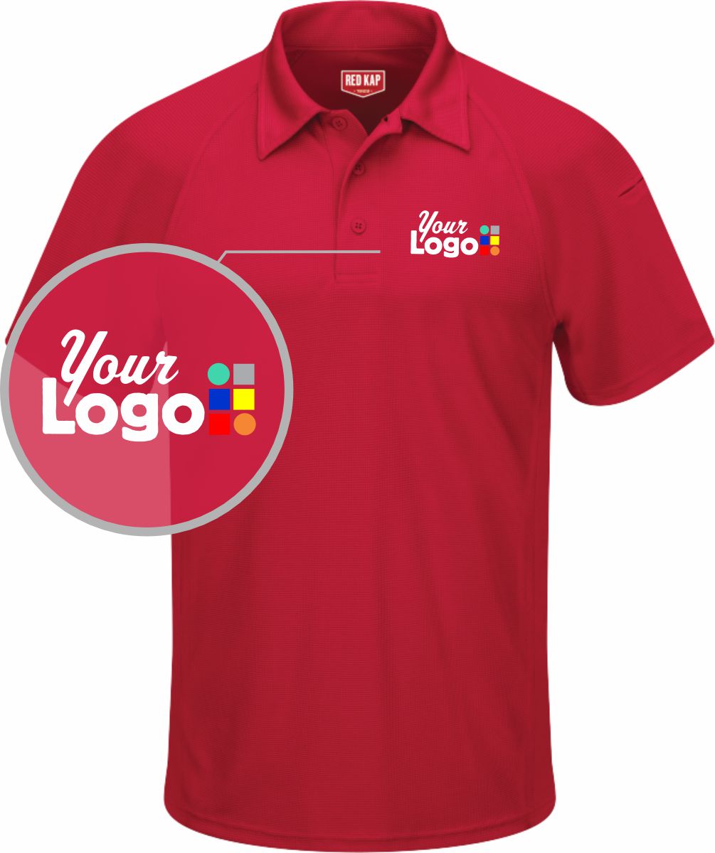 RedKap S/S Flex Series Active Custom Golf Shirt, color: Red