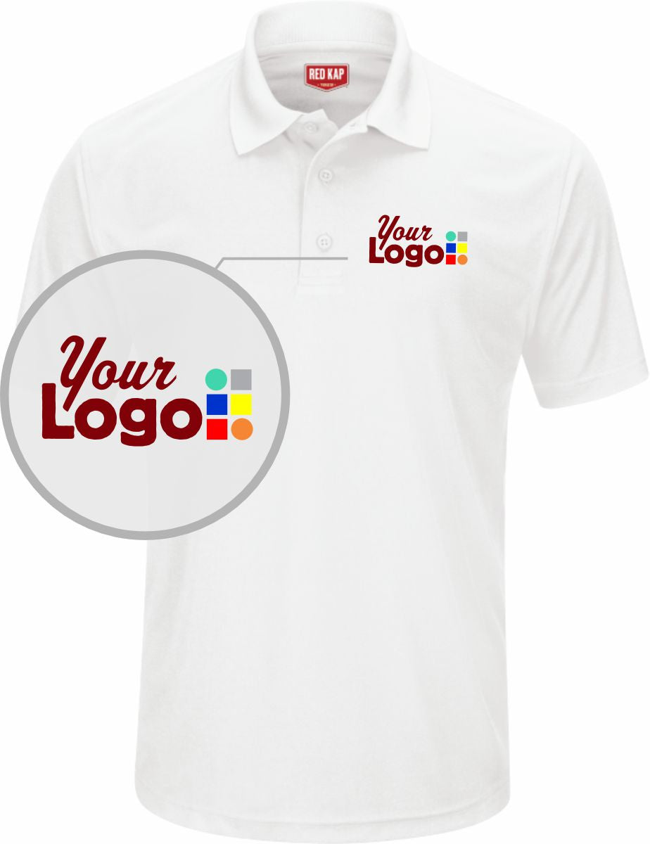 RedKap S/S Performance Knit Core Custom Golf Shirt, color: White