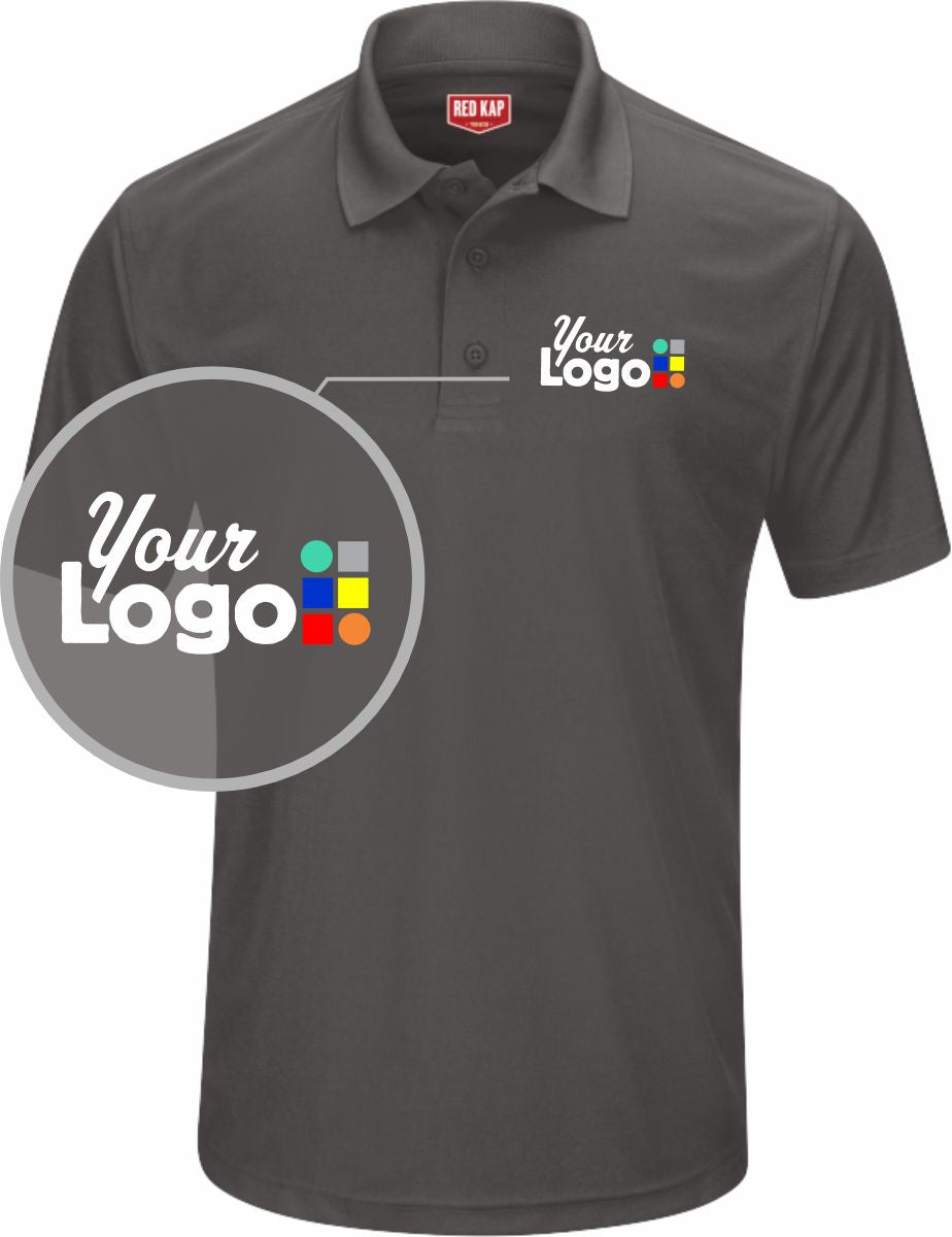 RedKap S/S Performance Knit Core Custom Golf Shirt, color: Charcoal