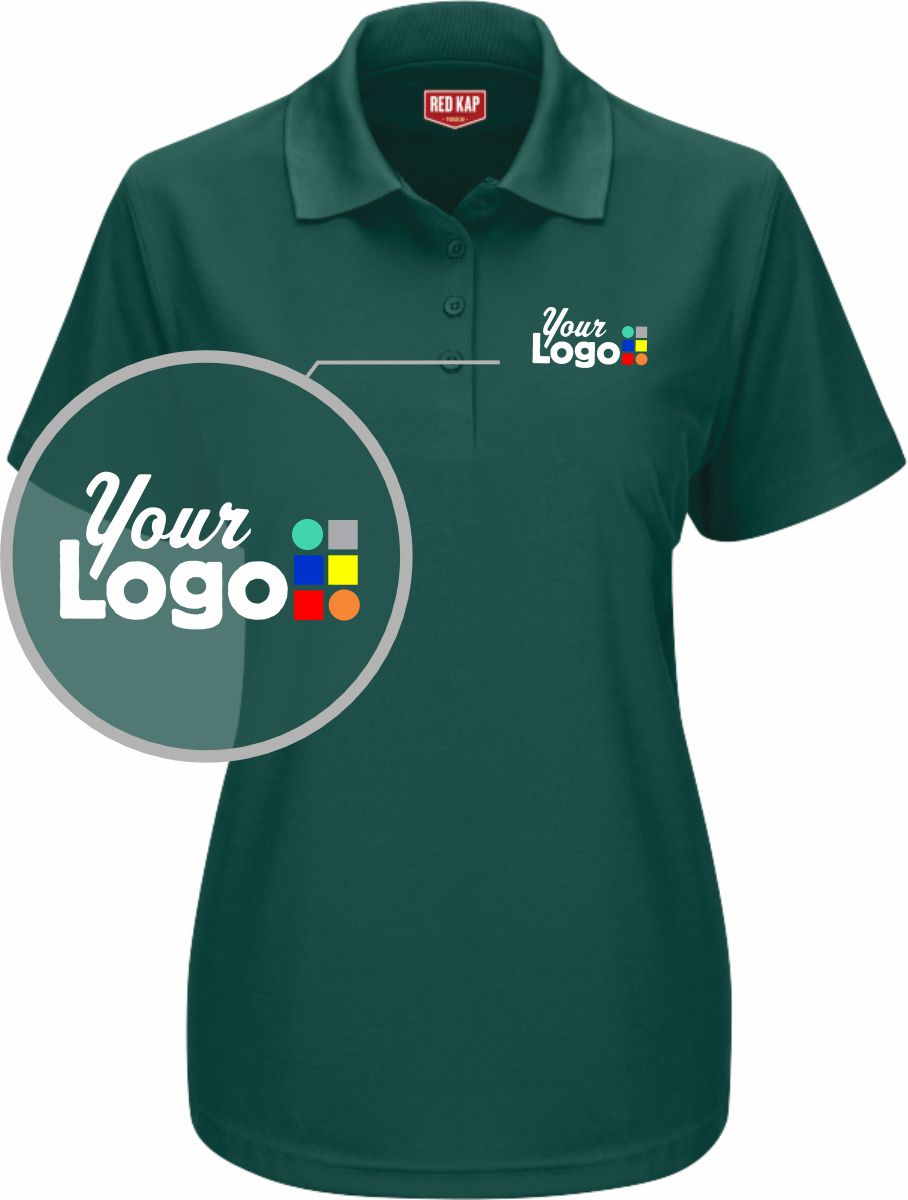 RedKap S/S Performance Knit Core Custom Golf Shirt, color: Hunter Green