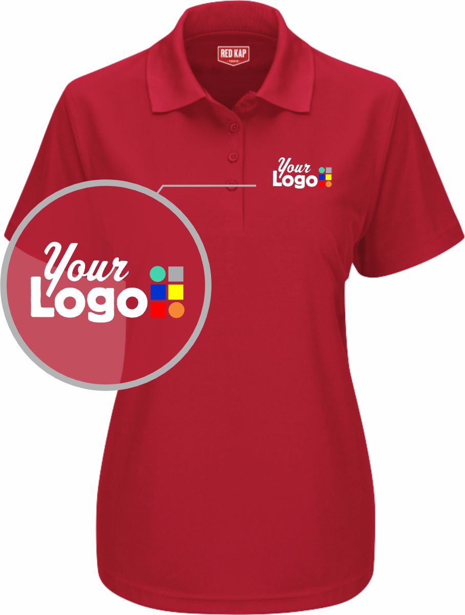 RedKap S/S Performance Knit Core Custom Golf Shirt, color: Red