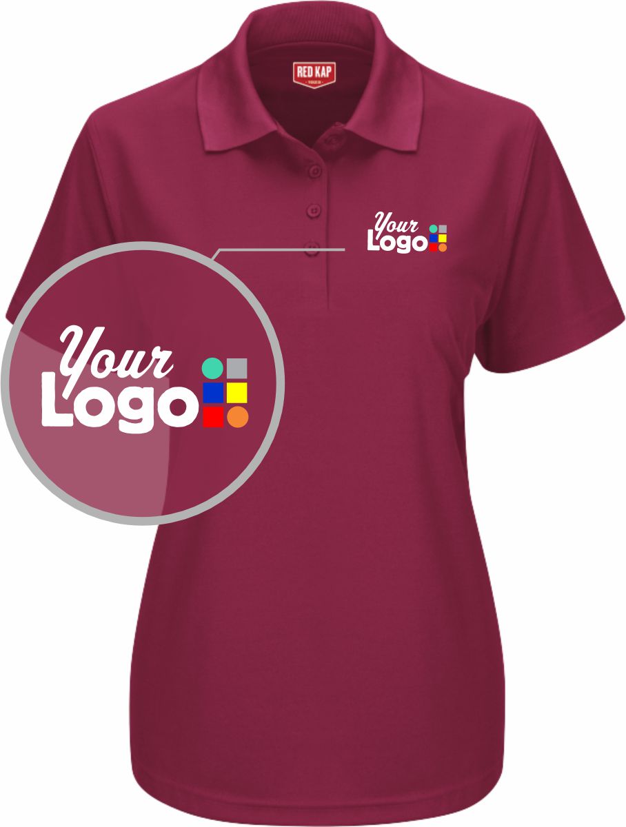 RedKap S/S Performance Knit Core Custom Golf Shirt, color: Burgundy