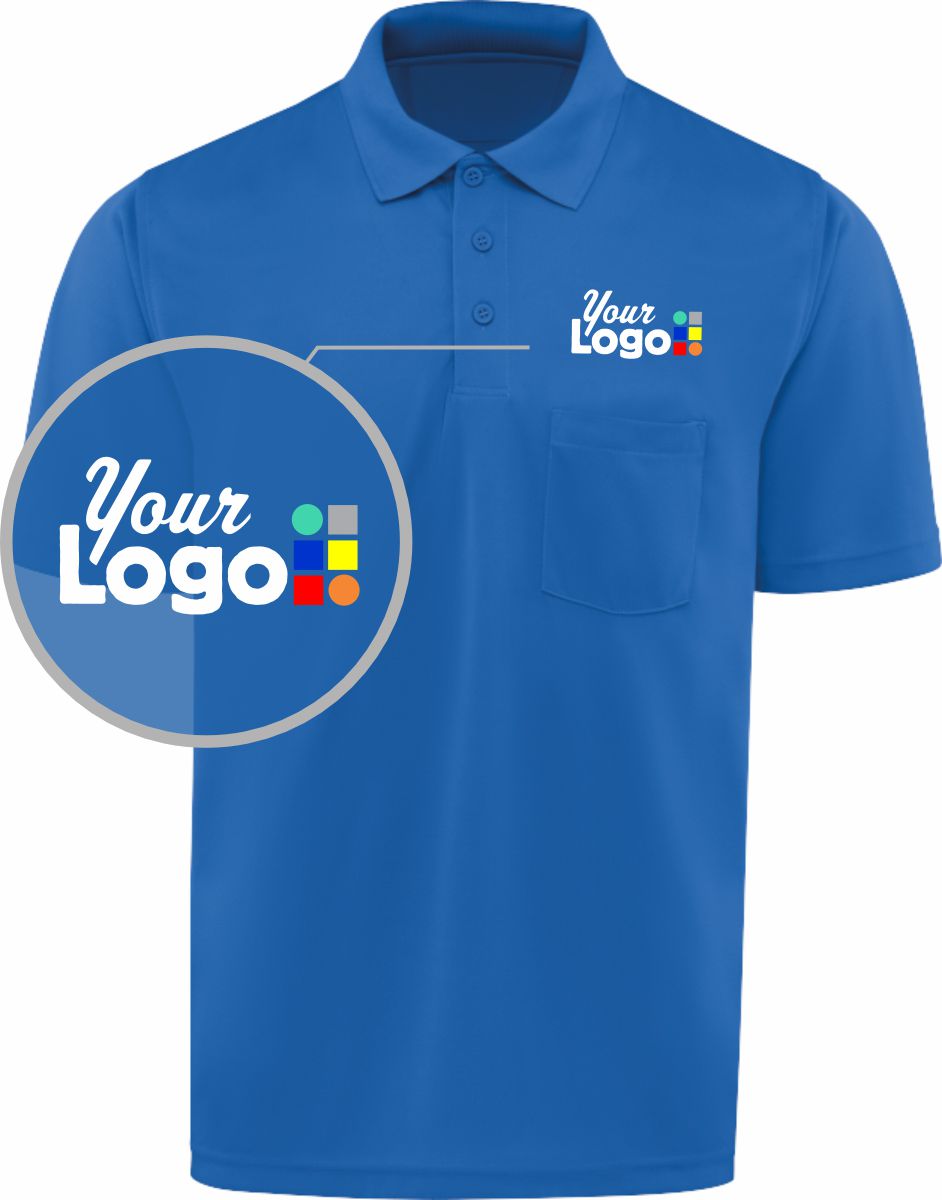 RedKap S/S Performance Knit Pocket Custom Golf Shirt, color: Royal Blue