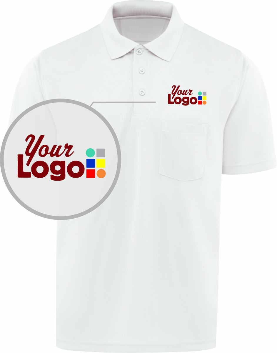 RedKap S/S Performance Knit Pocket Custom Golf Shirt, color: White
