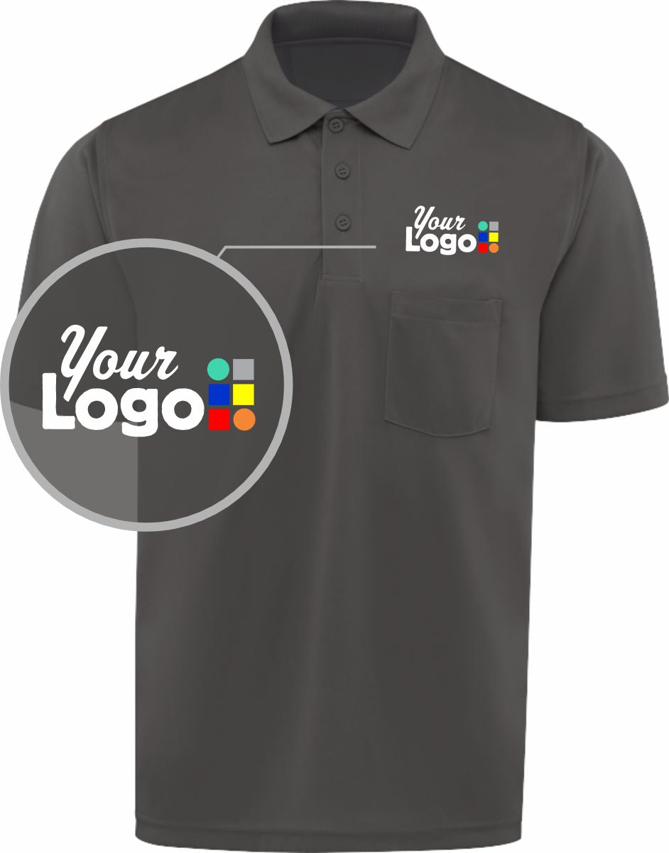 RedKap S/S Performance Knit Pocket Custom Golf Shirt, color: Charcoal