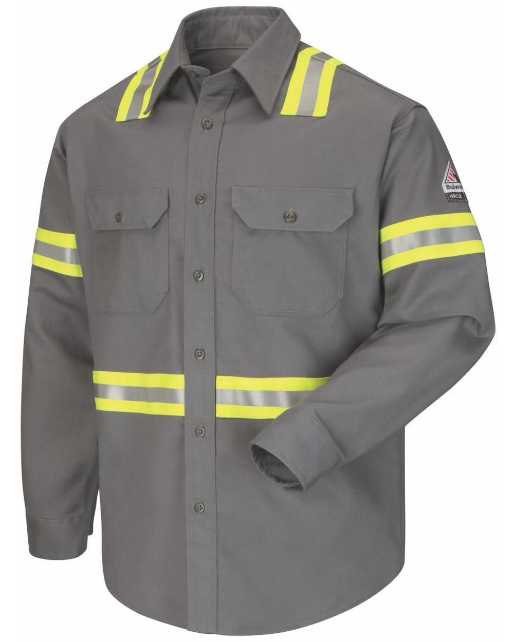 Bulwark L/S Hi-Visibility Uniform Flame Resistant Shirt, color: Grey