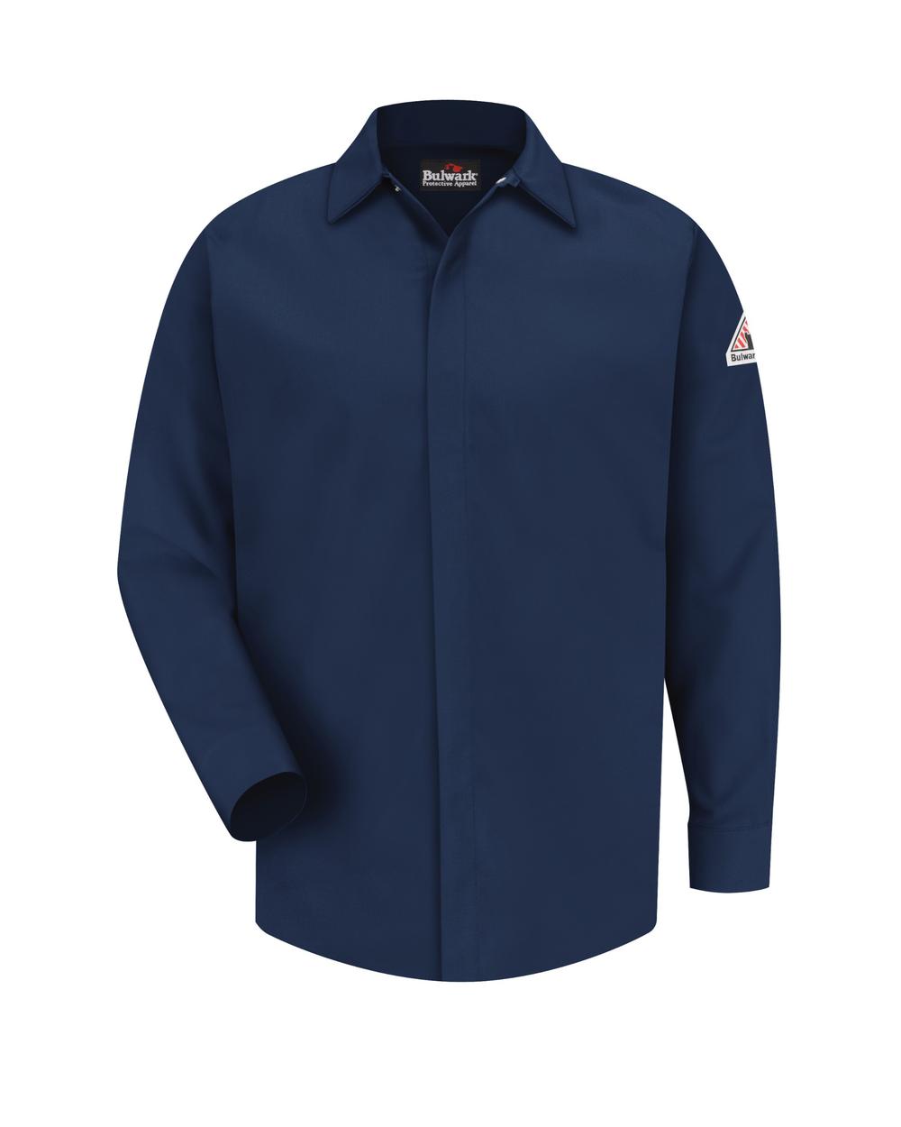 Bulwark L/S Concealed-Gripper Excel-FR Flame Resistant Shirt, color: Navy