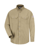 Bulwark L/S Dress Uniform CoolTouch Flame Resistant Shirt, color: Khaki