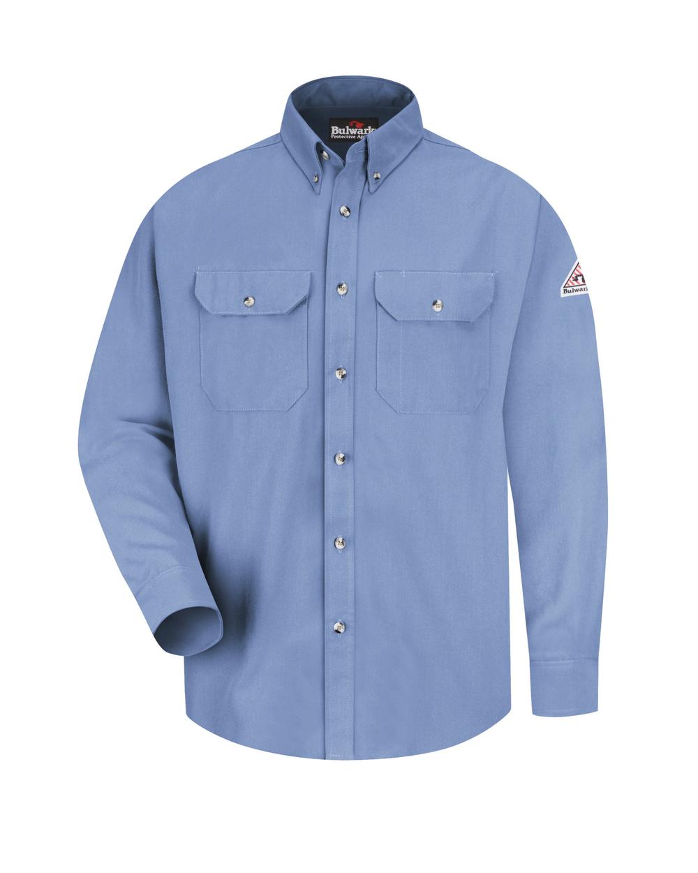 Bulwark L/S Dress Uniform CoolTouch Flame Resistant Shirt, color: Light Blue