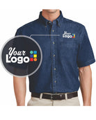 Port & Company S/S Value Denim Custom Shirt, color: Ink Blue