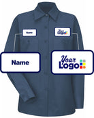 RedKap S/S Solid Custom Work Shirt, color: Navy