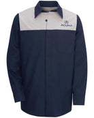 RedKap L/S Acura Technician Automotive Shirt, color: Light Grey/Navy