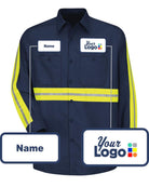 RedKap L/S Hi-Vis Custom Work Shirt, color: Navy