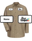 RedKap L/S Solid Custom Work Shirt, color: Khaki