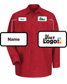 RedKap L/S Solid Custom Work Shirt, color: Red