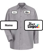 RedKap L/S Solid Custom Work Shirt, color: Silver Grey