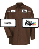 RedKap L/S Solid Custom Work Shirt, color: Chocolate Brown