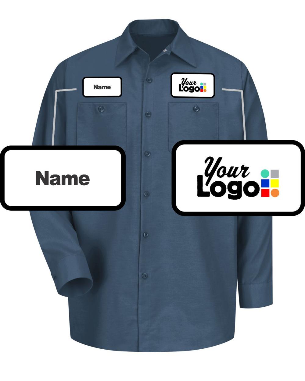 RedKap L/S Solid Custom Work Shirt, color: Dark Blue