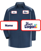 RedKap L/S Motorsports Custom Work Shirt, color: Navy/Postman Blue