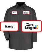 RedKap L/S Motorsports Custom Work Shirt, color: Charcoal/Black