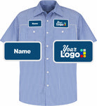 RedKap S/S Stripe Custom Work Shirt, color: GM Blue/White Stripe