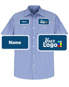 RedKap S/S Stripe Custom Work Shirt, color: GM Blue/White Stripe