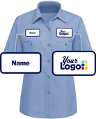 RedKap S/S Solid Custom Work Shirt, color: Light Blue