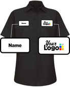 RedKap S/S Solid Custom Work Shirt, color: Black