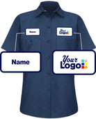 RedKap S/S Solid Custom Work Shirt, color: Navy